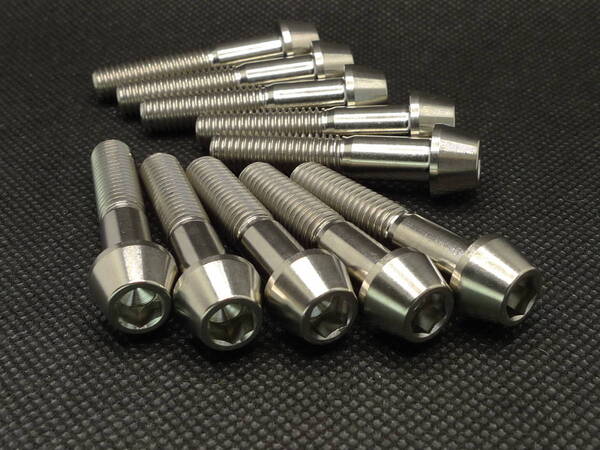 64チタンボルト M8×40 10本セット ヘックステーパキャップボルト ブレンボキャリパー等 6AL-4V