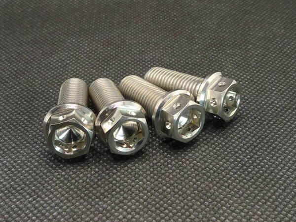 64チタンボルト M10×25 P1.5 デュアルドライブ フランジボルト 4本セット