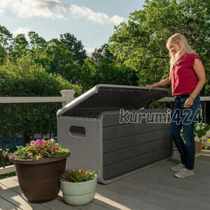 \新品!即納!/☆★LIFE TIME屋外用デッキボックス♪屋外ベンチにもなる物置♪屋外収納BOX♪内部容量625L!146×77×72㎝☆