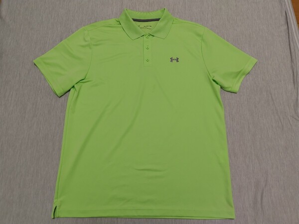 \送料込み!/【UNDER ARMOUR】アンダーアーマー 半袖ポロシャツ ゴルフウェア GOLF サイズ2XL 緑 グリーン 大きいサイズ ビックサイズ