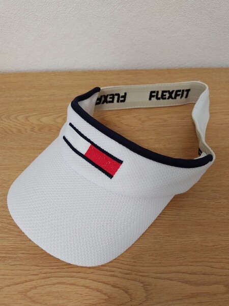 \送料込み!/【TOMMY HILFIGER】トミーヒルフィガー サンバイザー 白 ホワイト ゴルフウェア GOLF スポーツ 日よけ 帽子