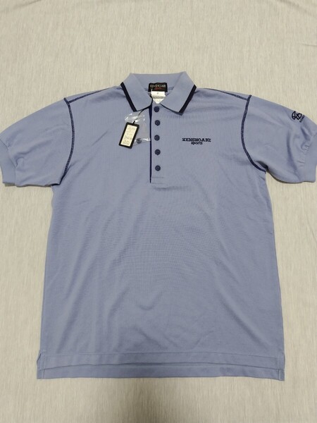 送料込☆新品【KENSHO ABE SPORTS】ケンショー アベ 半袖 ポロシャツ ブルー 青系 ゴルフ スポーツ ファッション サイズ2 Mサイズ 日本製