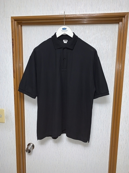 L 美品 24ss H BEAUTY&YOUTH グリッド バック ピケ 2ボタン ポロシャツ UNITED ARROWS