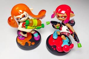 ★任天堂スイッチ『アミーボ ガール2体セット 【ネオンピンク】 スプラトゥーン 』Nintendo Switch amiibo 美品 中古 ★