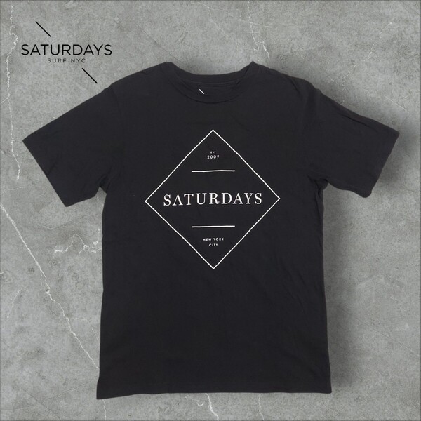 SATURDAYS surf NYC ロゴプリントクルーネックTシャツ/M