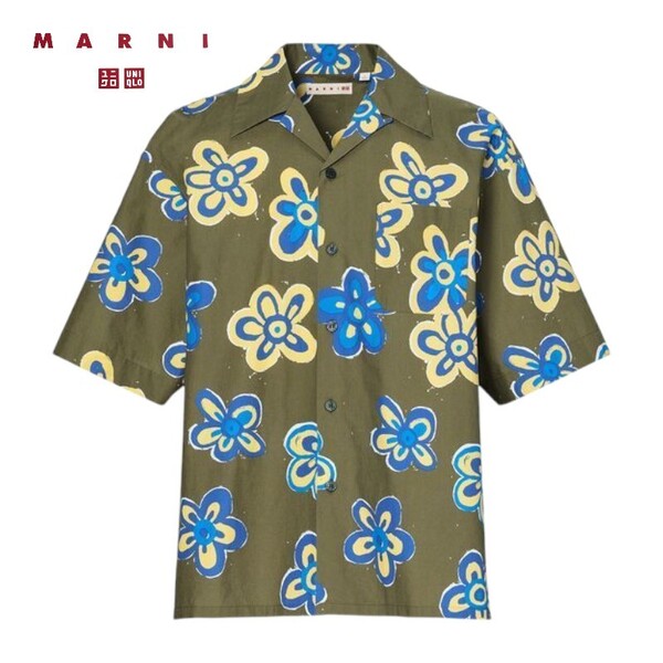 【新品未使用】UNIQLO MARNI ユニクロ×マルニコラボオーバーサイズオープンカラーシャツ/S