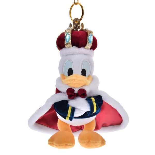 ドナルド ぬいぐるみキーホルダー・キーチェーン DONALD THE KING BIRTHDAY ディズニー