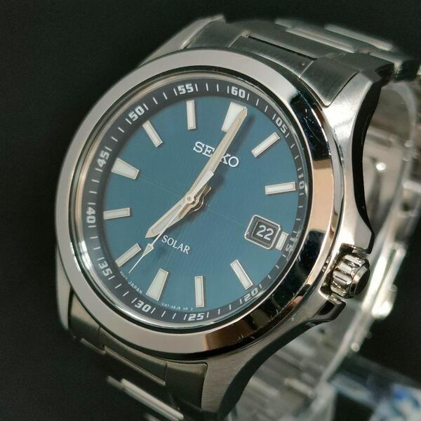 美品 SEIKO セイコー スピリット ブルー ソーラー 腕時計 メンズ 防水