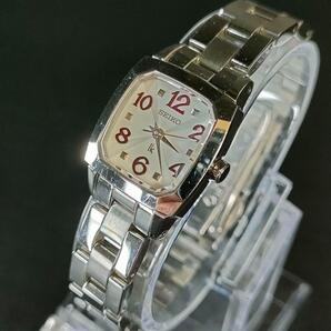 極美品 SEIKO セイコー ルキア 1F21 スクエア シルバー ソーラー時計
