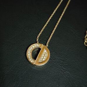【美品】Dior ディオール ネックレス CDロゴ サークル ラインストーン