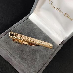 【極美品】Dior ディオール ネクタイピン ゴールド CDロゴ ブロック柄