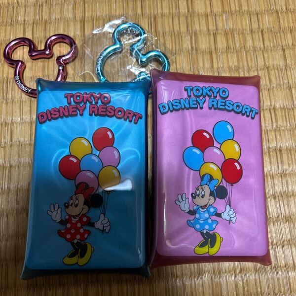 bebe様 ◇ カラビナ ケース付き ミッキー ミニー バルーン 風船 TDR ディズニーリゾート ピンク ブルー セット