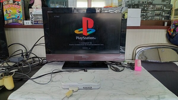 K3406 SONY PlayStation PSone SCPH-100 本体のみ 簡易動作確認&簡易清掃OK プレステ/プレイステーション 現状品 送料無料