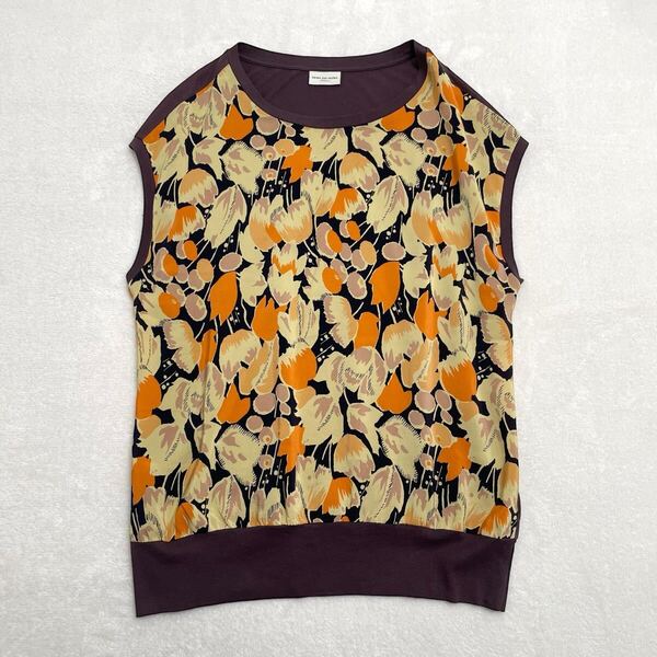 【美品】DRIES VAN NOTEN ドリスヴァンノッテン 花柄 ノースリーブ シルク ベスト M