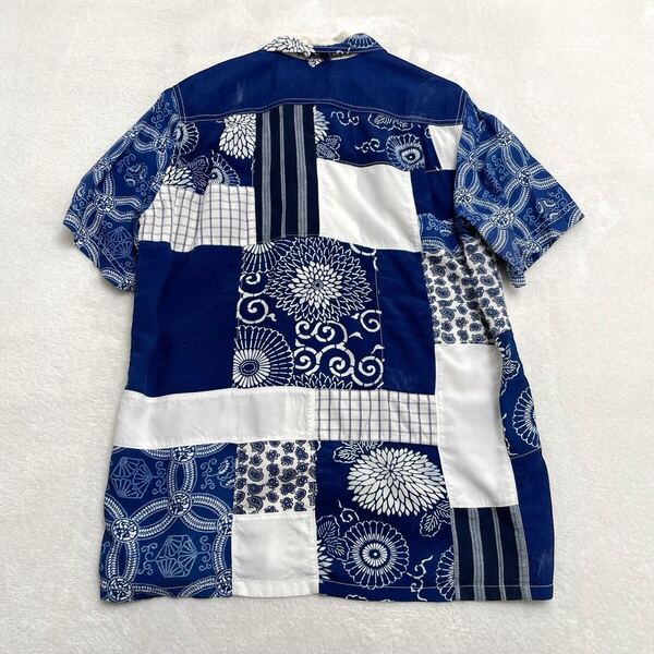 【15ss】JUNYA WATANABE MAN COMME des GARCONS HOMME ジュンヤワタナベ コムデギャルソン 半袖 パッチワーク シャツ 和柄 アーカイブ 名作