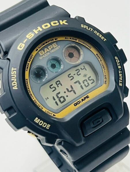 2000本限定 新品【電池交換済】G-SHOCK×A BATHING BAPE アベイシングエイプ 黒金 三つ目 限定 DW-6900FS