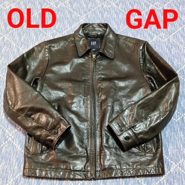 希少 オールドギャップ OLD GAP レザージャケット M L 牛革 カウハイド 90's シングルライダース 革ジャン ライダースジャケット 肉厚