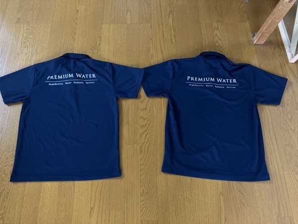 2枚セット PREMIUM WATER ポロシャツ Lサイズ 半袖 プレミアムウォーター 濃紺 ネイビー