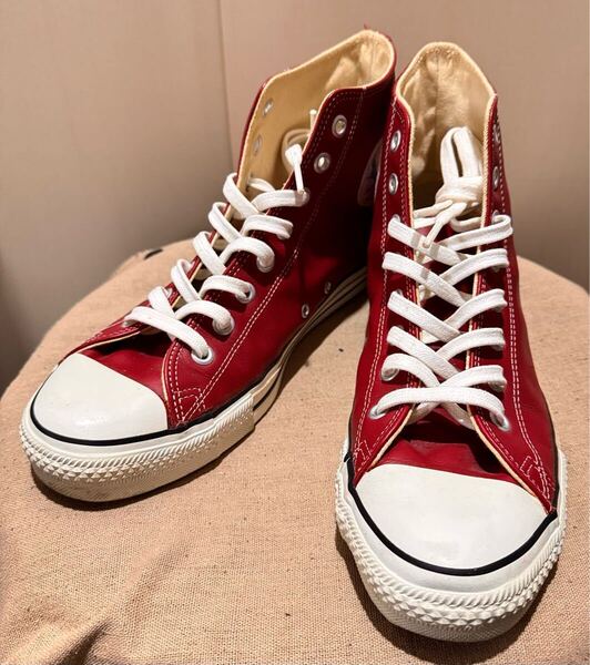 CONVERSE コンバース ALL STAR MADE IN USA HI LEATHER RED オールスター USA製 レザー 赤 size 9 1/2 チャックテイラー ハイカット