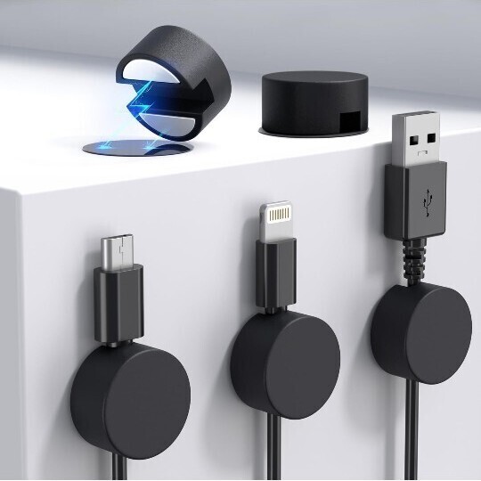 Maveek 超強磁力 マグネットケーブルホルダー 新型 磁 力 ホルダー ケーブルクリップ5個入り(ブラック)