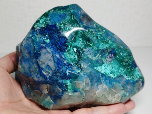 【磨き】◆1.4kg◆ クリソコラ 珪孔雀石 原石 鑑賞石 自然石 天然石 誕生石 宝石 水石 鉱物 鉱石 置物 インテリア