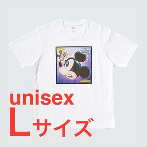 ディズニー ミッキーフェイス UT Tシャツ☆カラー ホワイト☆男女兼用 Lサイズ☆半袖・トップスフィット☆UNIQLO☆新品未使用