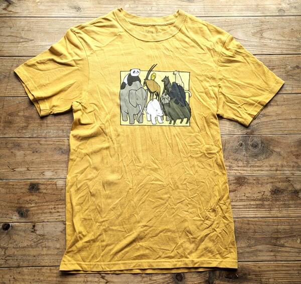 送料無料♪USA製パタゴニア patagonia アニマルTシャツ size S(M相当) メンズ 100%オーガニックコットン アメリカ製 動物T 古着 アウトドア