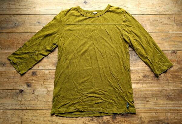 送料無料♪GOHEMP ゴーヘンプ フットボールTシャツ 7分袖 size S アースカラー カットソー オーガニックコットン アウトドアキャンプ