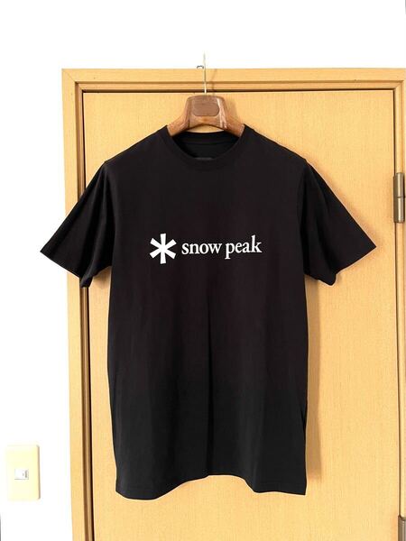 美品☆snow peakスノーピーク☆ロゴプリント半袖Tシャツ黒L