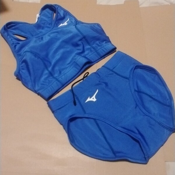 新品・XL・ミズノ 陸上 女子用ショーツ・ブラトップ上下セット・ブルー