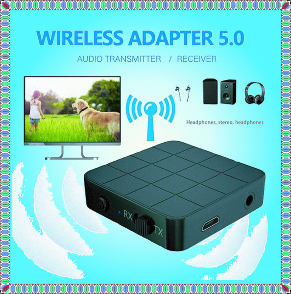 2 in 1ワイヤレスアダプター,Bluetooth 5.0オーディオ受信機,ハンズフリー,スピーカー,車,テレビ用のハンズフリー通話サポート