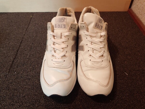 【リペア済み】ニューバランス/NEW BALANCE★M576W★ガラスレザー★UK9/US9.5/27.5★白