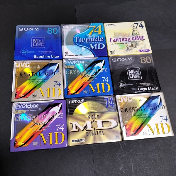 【未開封9枚】MDディスク★MD Mini Disc★ミニディスク★SONY★maxell★Victor★①