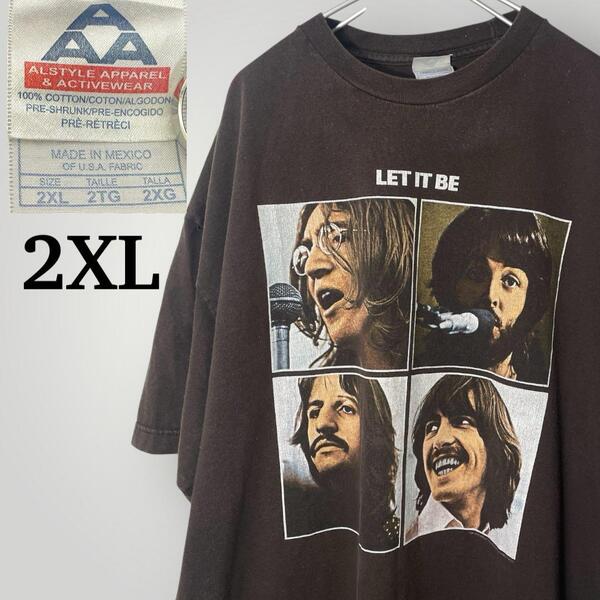 ザ・ビートルズ Apple Corps 公式ライセンス Tシャツ LET IT BE 2XL ビックシルエット 古着 カラーTシャツ