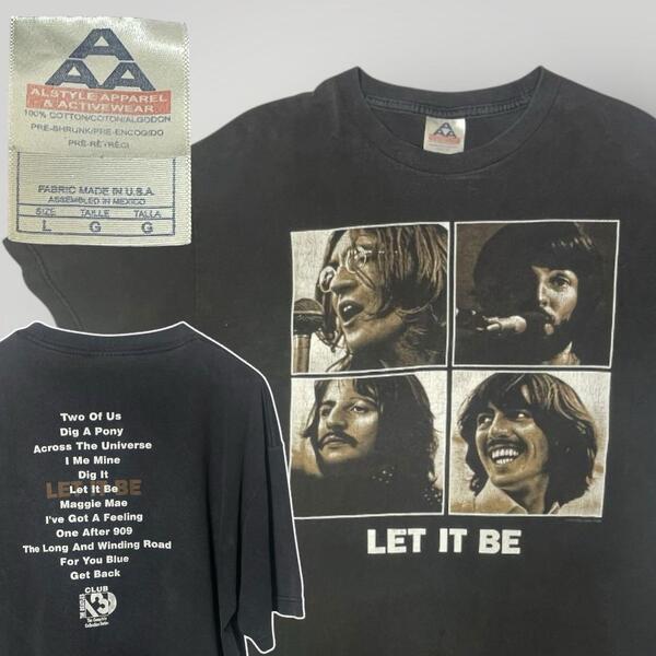 90s 公式 Beatles Let It Be tee 両面プリント Tシャツ Lサイズ