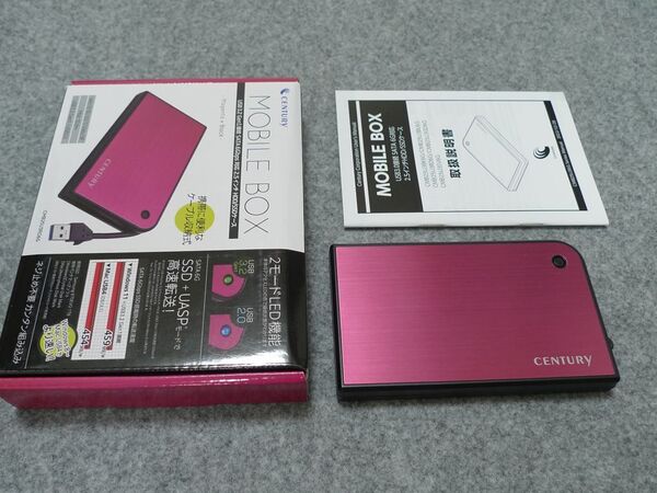 センチュリー MOBILE BOX CMB25U3RD6G USB3.0 SATA6Gbps対応 2.5インチHDD/SSDケース マゼンタ