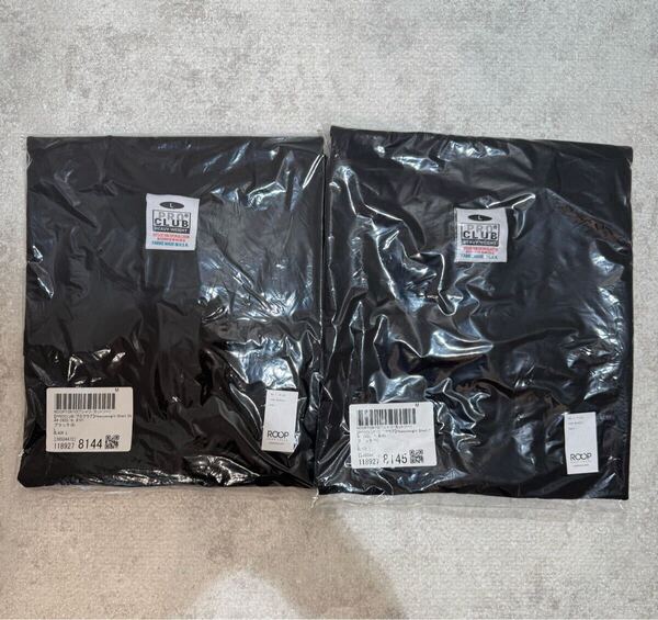 L 2枚セット PRO CLUB HEAVY WEIGHT CREWNECK T 6.5oz BLACK プロクラブ ベビーウェイト クルーネック Tシャツ ブラック 黒