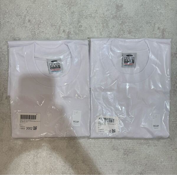 L 2枚セット PRO CLUB HEAVY WEIGHT CREWNECK T 6.5oz WHITE プロクラブ ベビーウェイト クルーネック Tシャツ ホワイト 白