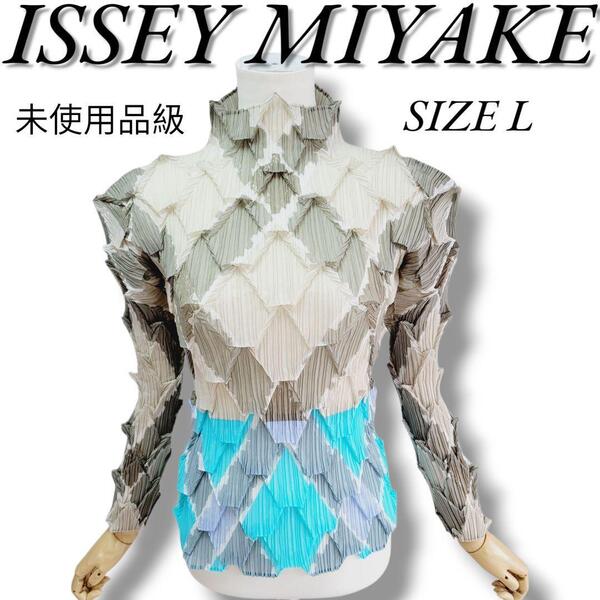 未使用品級 イッセイミヤケ ウコロ 龍鱗 長袖 ロングスリーブカットソー トップスPLEATS PLEASE ISSEY MIYAKE プリーツプリーズ ドラゴン