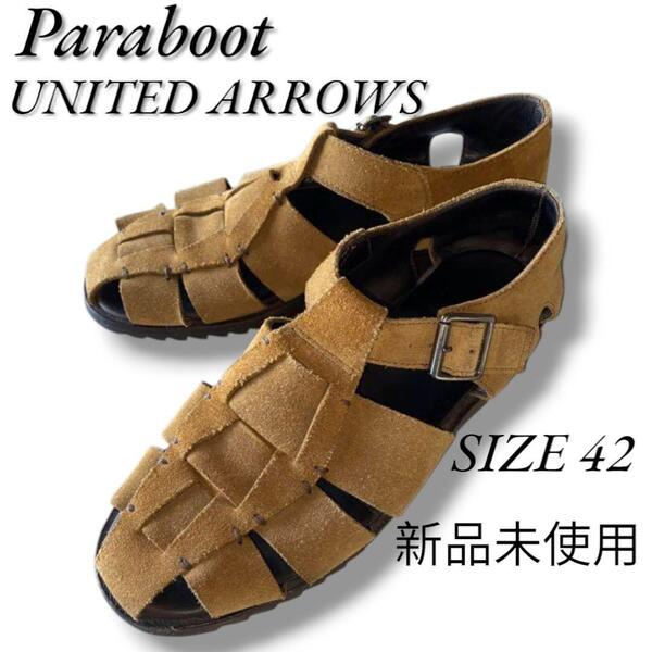 名作新品未使用サイズ42 ユナイテッドアローズ別注 スエード パラブーツ パシフィックグルカ サンダル UNITED ARROWS Paraboot PACIFIC