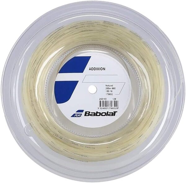 【新品未使用・旧パッケージ品につき格安処分】Babolat(バボラ) Addixion アディクション 200m ロールガット BA243143 ナチュラル 径1.30