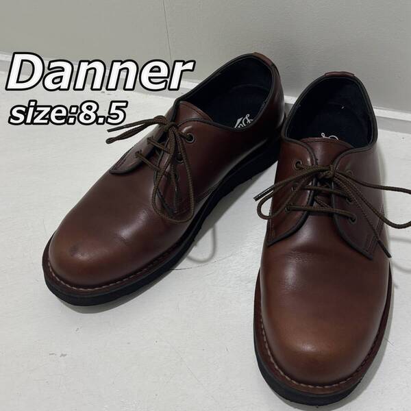 【Danner】ダナー PARKROSE パークローズ レザー 3ホール プレーントゥ ポストマン タイプ シューズ 茶 ブラウン 日本製 D910060
