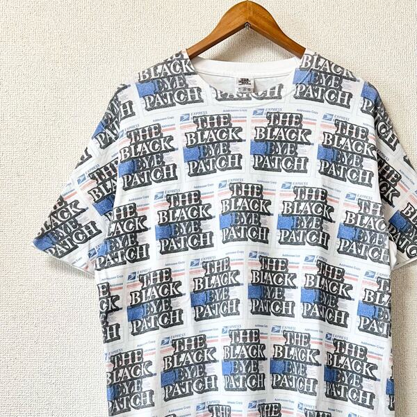 美品★THE BLACK EYE PATCH 総柄 半袖Tシャツ L ブラックアイパッチ Tシャツ カットソー トップス ストリート スケボー ロゴ