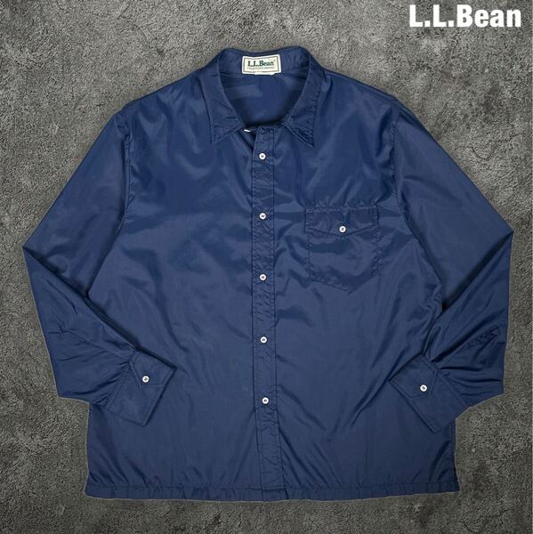 L.L.Bean 70s 80s ビンテージ ナイロン シャツ エルエルビーン vintage 長袖シャツ vintage ネイビー