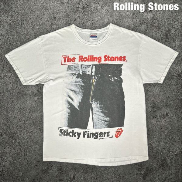 Rolling Stones Sticky Fingers Tシャツ 00s ローリングストーンズ スティッキーフィンガー tee 白 バンドT ロックT