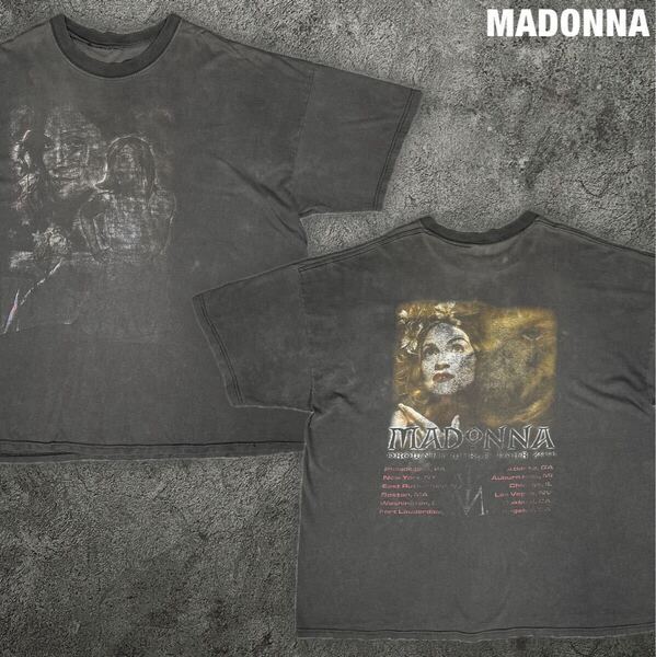 MADONNA 00s ライブツアーT バンドT マドンナ ビンテージ 半袖Tシャツ 古着 TEE バンドt ロックT ジャンク ダメージ ボロ フェード