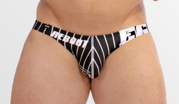送料無料 新品 未使用 ★☆ EGDE ☆★(エッジ) REBOOT スーパーロウライズ STRIPE ビキニパンツ ブラック系 XL