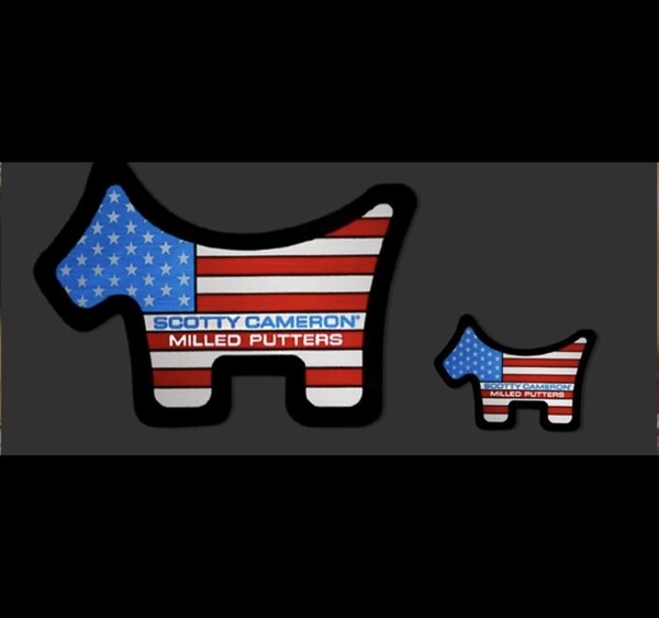 送料無料 新品 スコッティキャメロン ステッカー 全米オープン記念 スコッティドック US FLAG ペア