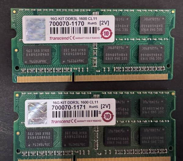 トランセンド DDR3L 1600 DIMM CL11 (8GBx2) (16GB) (Mac PC Ok)