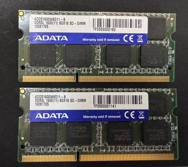 ADATA PC3L-12800S DDR3L (8GBx2) (16GB) (Mac Pc Ok)